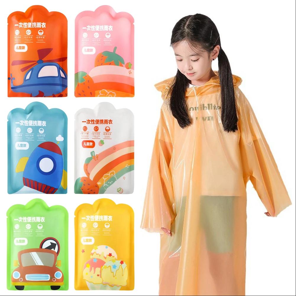 Fishing Rain Suit - 6개/세트 두꺼운 일회용 아동용 우비 휴대용
