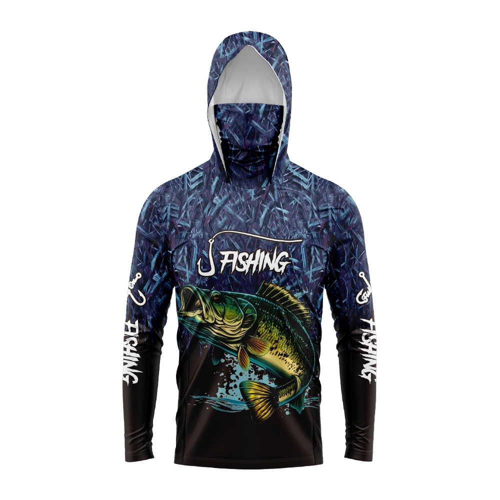 Fishing Hoodie - 남성용 배스 피쉬 프린트 낚시 후드티