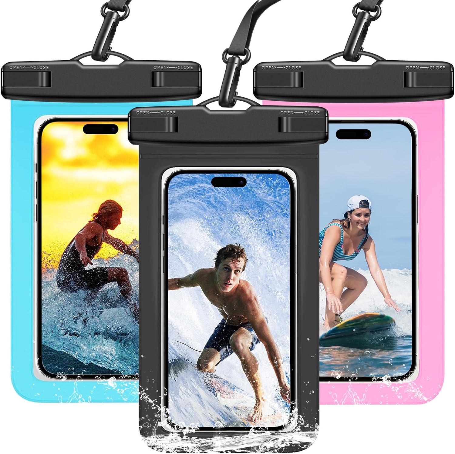Fishing Bag Waterproof - 3팩 멀티컬러 IPX8 방수폰 파우치 HD
