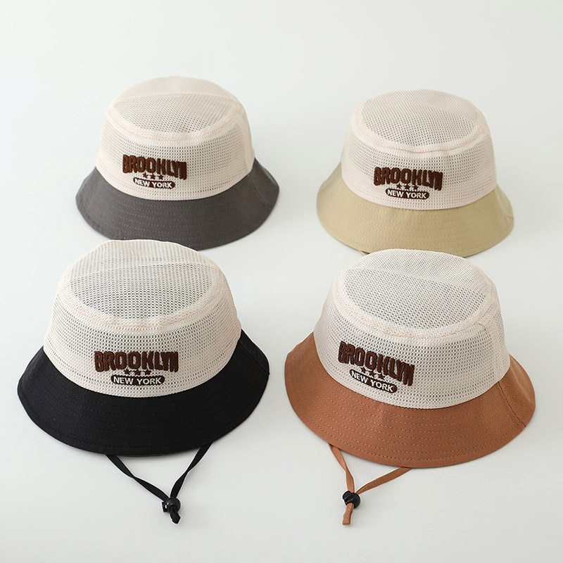 Fishing Hat - 자수 레터링 아기 햇빛 가리개 모자