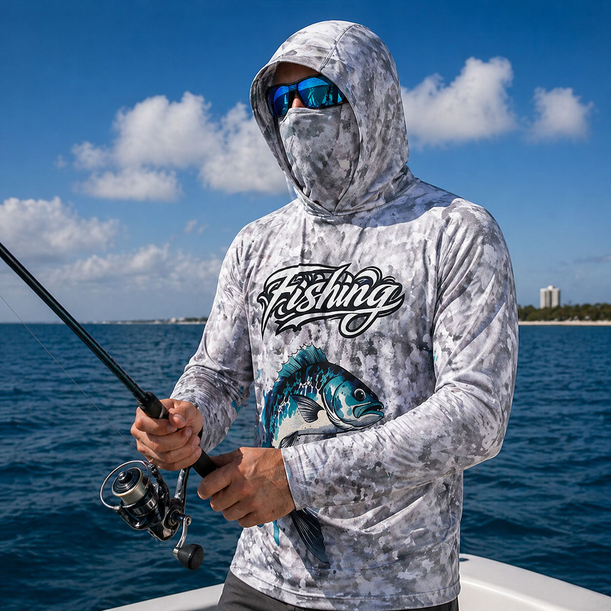 Fishing Hoodie - 낚시 셔츠 후드 남성 낚시복 긴팔