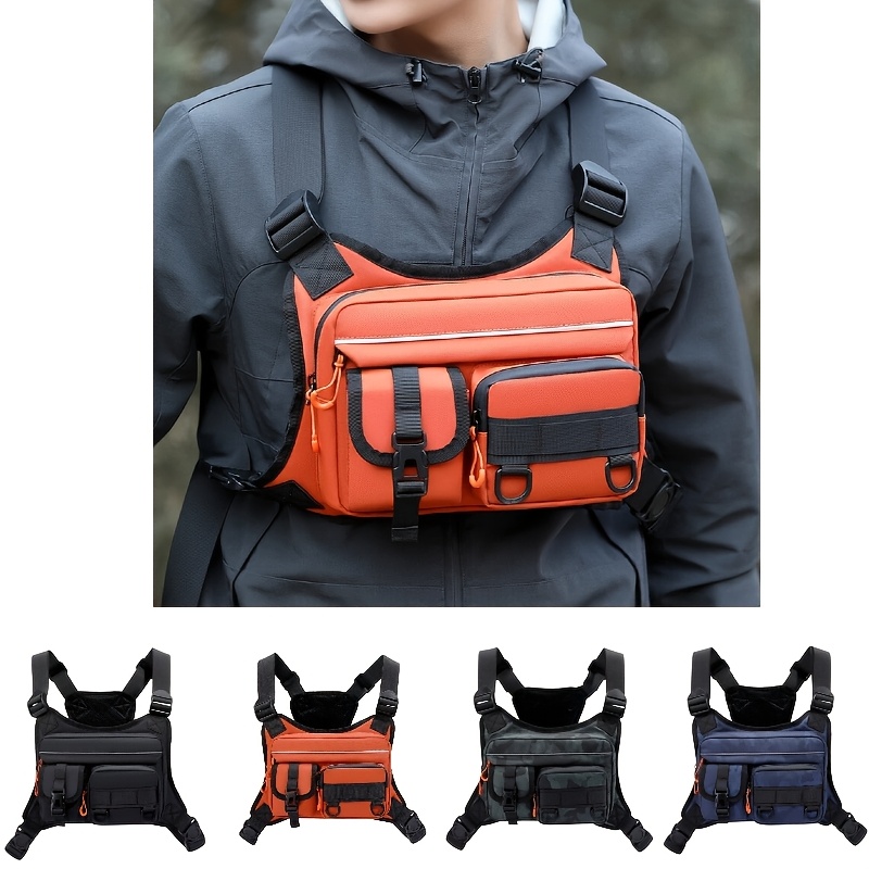 남성용 전술 가슴 가방, 러닝 및 하이킹 조끼, 야외  - Fishing Vest 리뷰 및 가격
