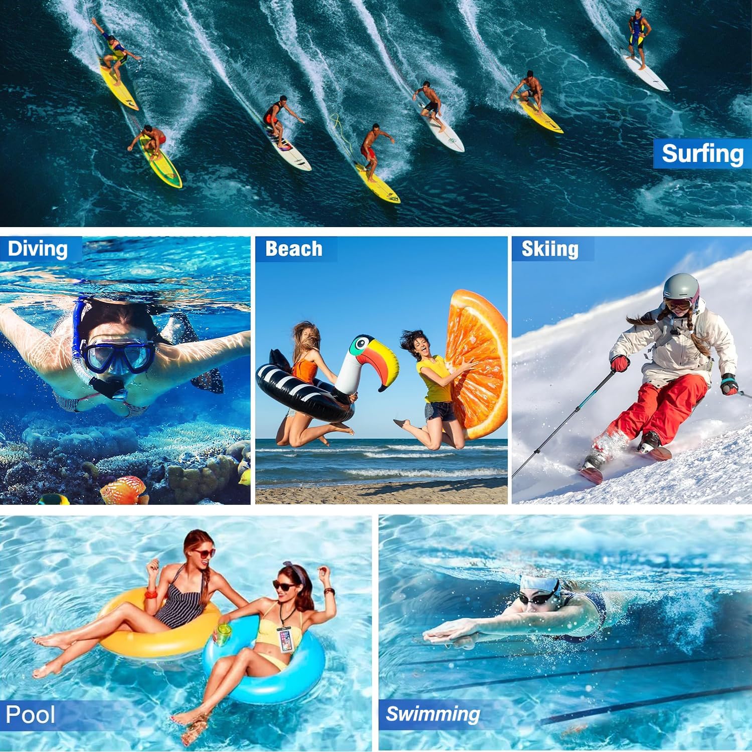 3팩 멀티컬러 IPX8 방수폰 파우치 HD 터치스크린  - Fishing Bag Waterproof 리뷰 및 가격