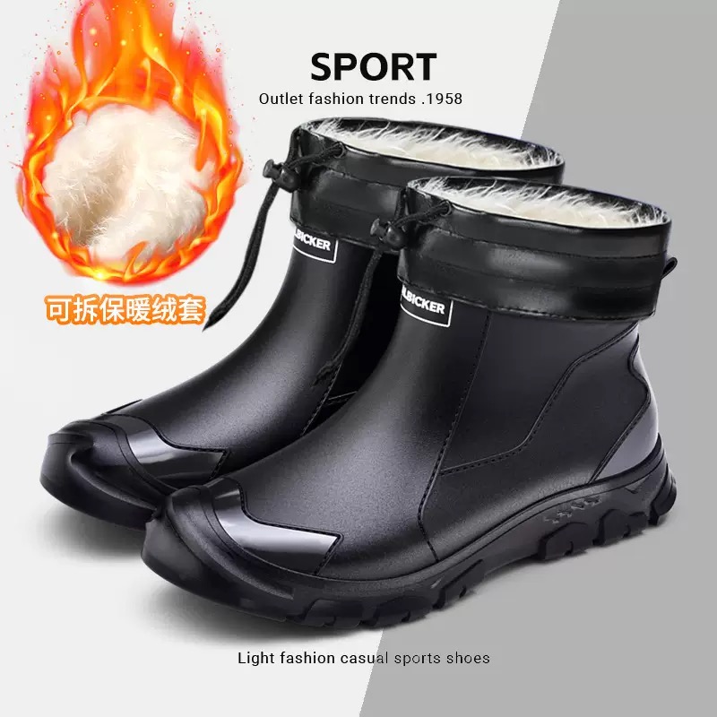 방수 남성용 레인 슈즈 패션 숏 삭스 두꺼운 따뜻한 고 - Fishing Boots 리뷰 및 가격