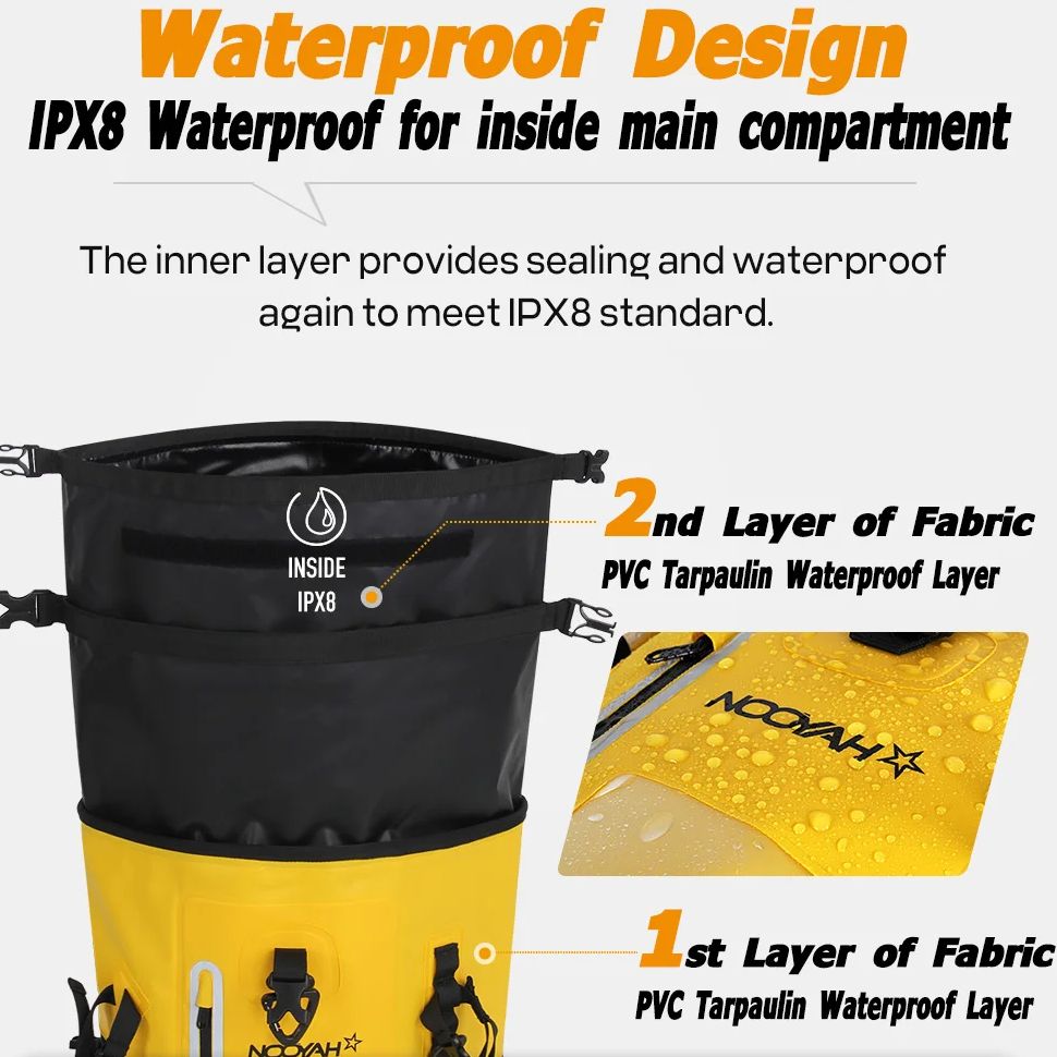 NOOYAH 드라이 백 방수 배낭 IPX8 롤탑 클로저 - Fishing Bag Waterproof 리뷰 및 가격