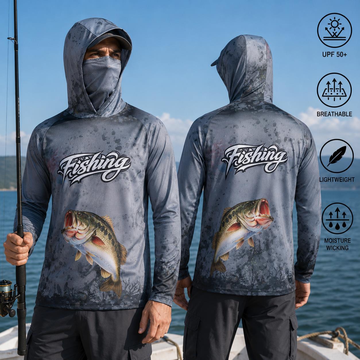 낚시 셔츠 후드 남성 낚시복 긴팔 야외 여름 마스크 후 - Fishing Hoodie 리뷰 및 가격