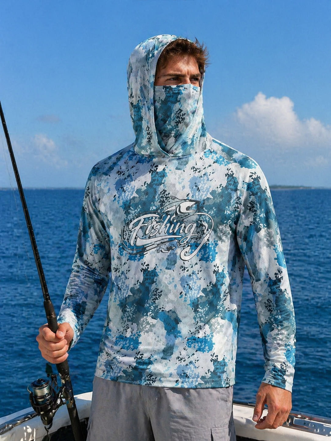 낚시 셔츠 후드 남성 낚시복 긴팔 야외 여름 마스크 후 - Fishing Hoodie 리뷰 및 가격