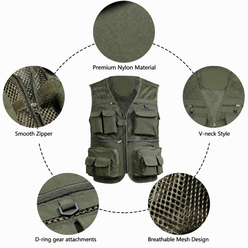내구성이 뛰어난 16포켓 낚시 조끼, 가볍고 통기성 좋 - Fishing Vest 리뷰 및 가격
