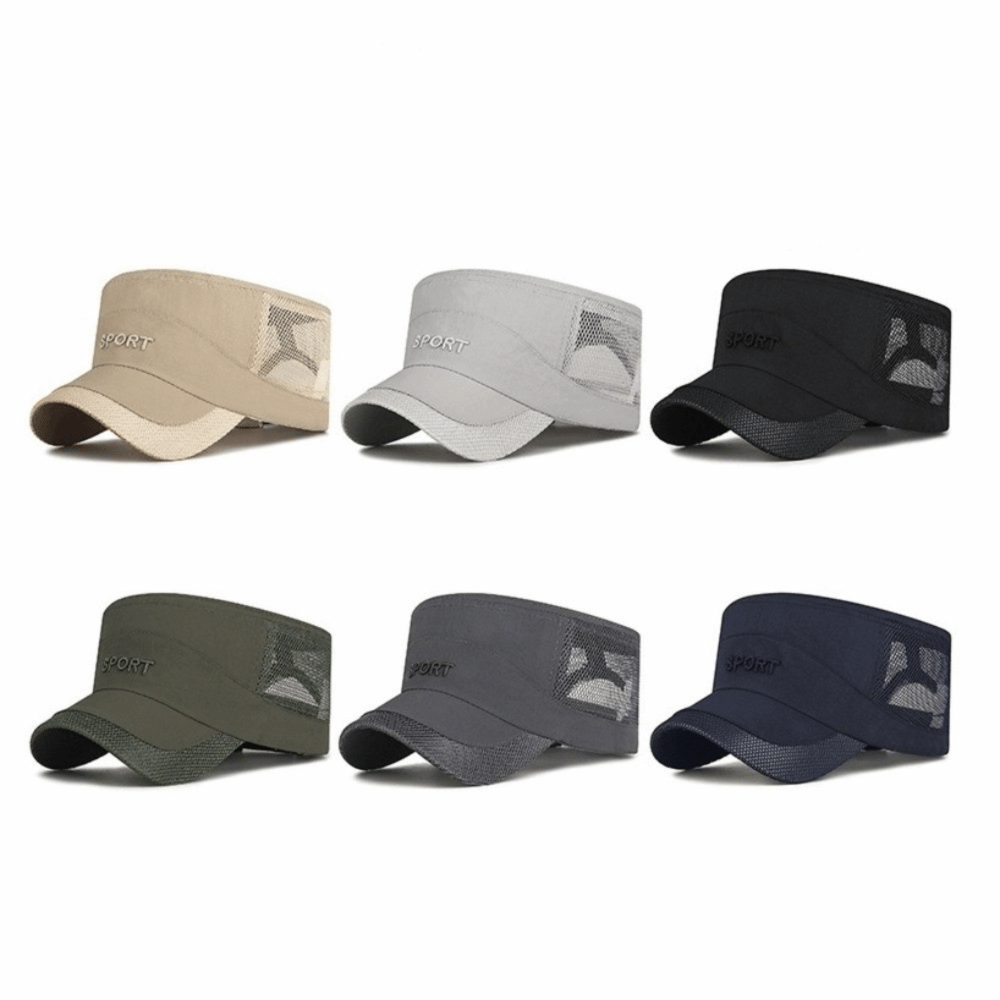 시원한 조절 가능한 플랫 탑 캡 통기성 자외선 차단 메 - Fishing Hat 리뷰 및 가격