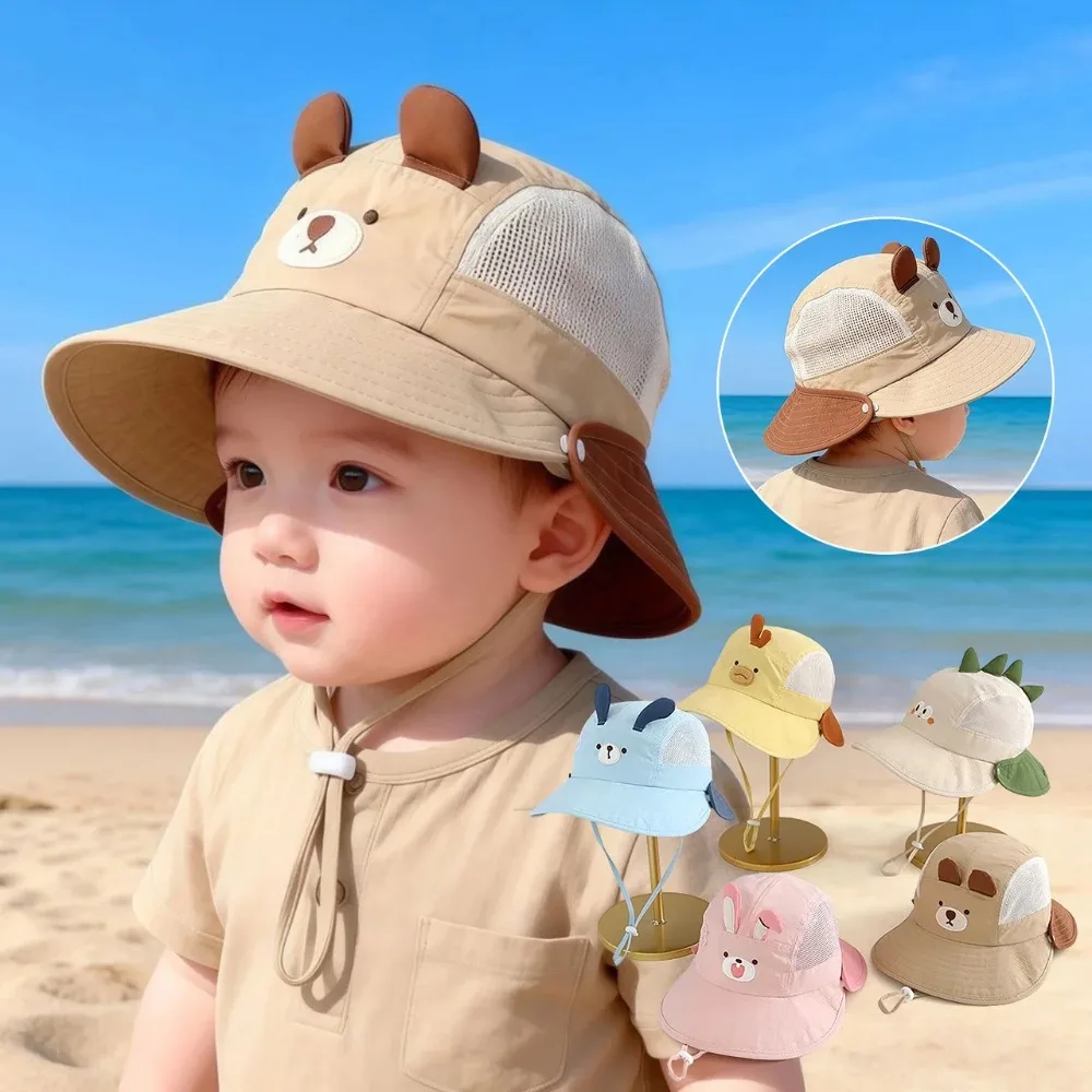 귀여운 만화 아기 어부 모자 여름 메쉬 통기성 버킷 모 - Fishing Hat 리뷰 및 가격