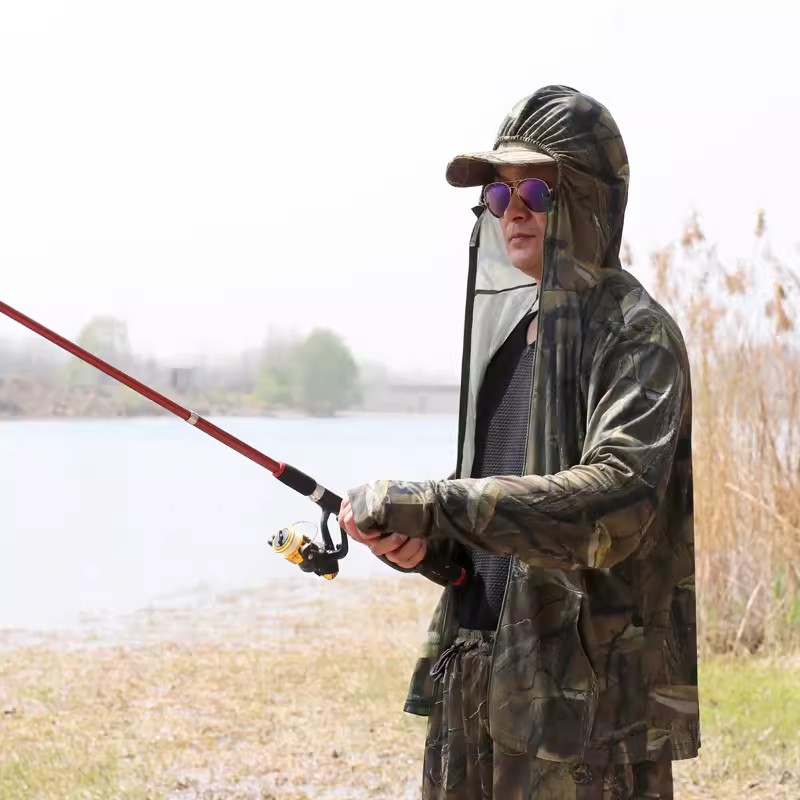 여름 경량 얇은 남성 태양 보호 물고기 생체 공학 위장 - Fishing Hoodie 리뷰 및 가격