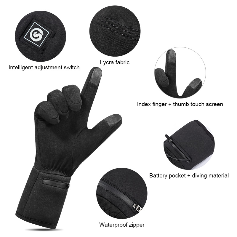충전식 전기 라이너 가열 장갑 겨울 따뜻한 터치 스키  - Fishing Gloves 리뷰 및 가격